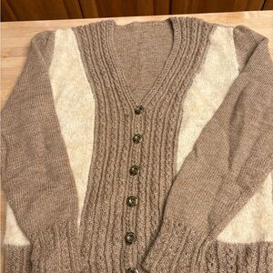 Hand Crafted wool and angora Cardigan Sweater